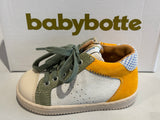 Bottines Babybotte Fred 8028B226 blanc cassé vert ocre bleu