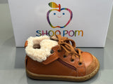 Bottines Shoo pom Bouba zip wool DK Camel blanc