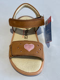 Sandalettes Primigi 1416711 nabuk camel cœur rose