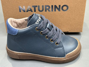 Bottines naturino eindhoven high zip calf suede navy azure