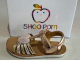 Sandalettes Shoo pom Goa oZ Copper pink glitter cœur