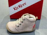 Bottines kickers sonizip beige champagne