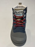Bottines Palladium pampa hi cuff HKR WP marine gris rouge