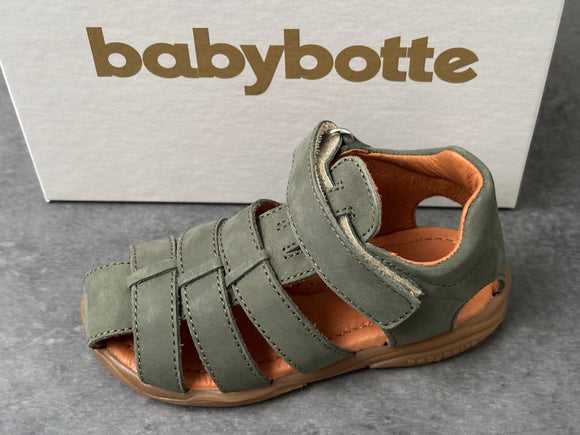 Sandalettes Babybotte 4381B068 tafari nabuk vert