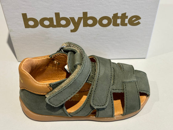 Sandalettes babybotte 4019B168 géo nabuck vert