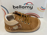 Bottines Bellamy Daisy velours Camel noeud leopard