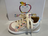 Bottines Shoo pom Bouba zip box craie light pink fleurs multi