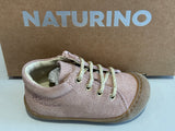 Bottines Naturino cocoon zip paillettes rose or