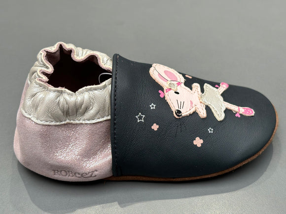 Chaussons Robeez dancing mouse marine rose