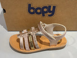 Sandalettes Bopy Elbossa rose or paillette