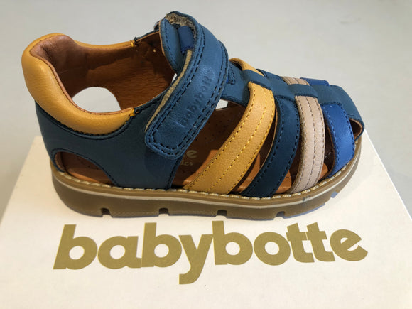 Sandalettes Babybotte Keko 7620B514 jeans jaune beige