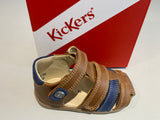 Sandalettes kickers bipod camel bleu