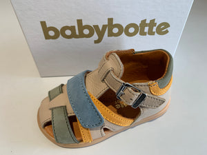 Sandalettes babybotte goupix beige kaki bleu ocre