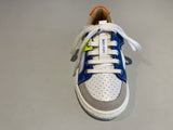 Chaussures basses Shoo pom will Lo lace nappa velours white blue jaune