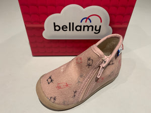 Chaussons souples Bellamy tada chat rose